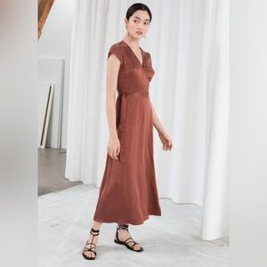 & Other Stories Satin Wrap Dress XS